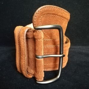 Linea Pelle, 27" Curved Soft Suede Leather Belt